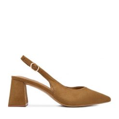 Czółenka JENNY. Brązowe czółenka damskie Jenny, bez wzorów, bez obcasa. Za 119.99 zł.