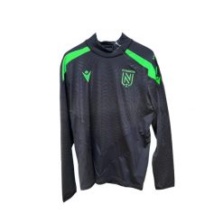 Kurtka z dresu FC Nantes 2024/25. Czarne kurtki treningowe męskie Macron, l, bez wzorów, z dresówki, na fitness i siłownię. Za 342.50 zł.