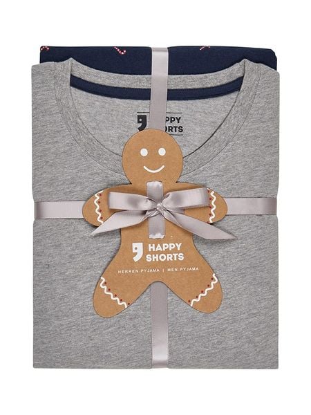 Happy Shorts Piżama w kolorze szaro-granatowym rozmiar: XXL. Niebieskie piżamy męskie Happy Shorts, xxl, bez wzorów, bez ramiączek. Za 91.56 zł.