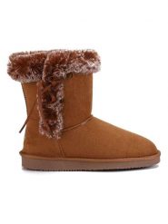 ISLAND BOOT Kozaki zimowe "Christy" w kolorze jasnobrązowym rozmiar: 40. Brązowe kozaki damskie Island Boot, z materiału, bez obcasa. Za 165.99 zł.