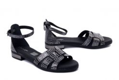 MACIEJKA L4816-20/00-0 ciemny nikiel, sandały damskie. Szare sandały damskie Maciejka, bez wzorów, ze skóry, bez obcasa, na obcasie. Za 209.90 zł.