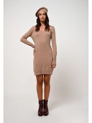 AUTHENTIC CASHMERE Kaszmirowa sukienka "Capelet" w kolorze beżowym rozmiar: XXL. Brązowe sukienki damskie AUTHENTIC CASHMERE, xxl, bez wzorów, z kaszmiru, bez kołnierzyka, bez ramiączek, mini. Za 413.99 zł.