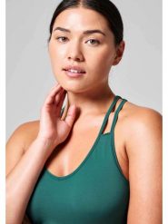 Koszulka Casal V-Neck Racerback Sportowa Damska Oddychająca do Jogi. Zielone topy sportowe damskie Casall, l, bez wzorów, z materiału, bez ramiączek. Za 159.00 zł.