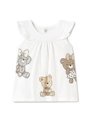 Mayoral Sukienka codzienna 1852 Biały Regular Fit. Białe sukienki dziewczęce Mayoral, bez wzorów, z bawełny, bez ramiączek. Za 69.99 zł.
