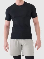 4F Koszulka sportowa w kolorze czarnym rozmiar: L. Czarne t-shirty sportowe męskie 4f, l, z materiału, bez ramiączek, outdoorowe. Za 49.99 zł.