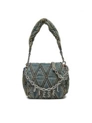 Diesel Torebka Charm-D X09597P5570 Niebieski. Niebieskie torebki klasyczne damskie Diesel, bez wzorów, z materiału, bez dodatków. Za 1,359.00 zł.