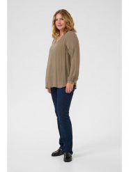 KAFFE curve Bluzka w kolorze szarobrązowym rozmiar: 50. Brązowe bluzki damskie KAFFE curve, bez wzorów, z wiskozy, bez kołnierzyka, bez ramiączek. Za 82.99 zł.