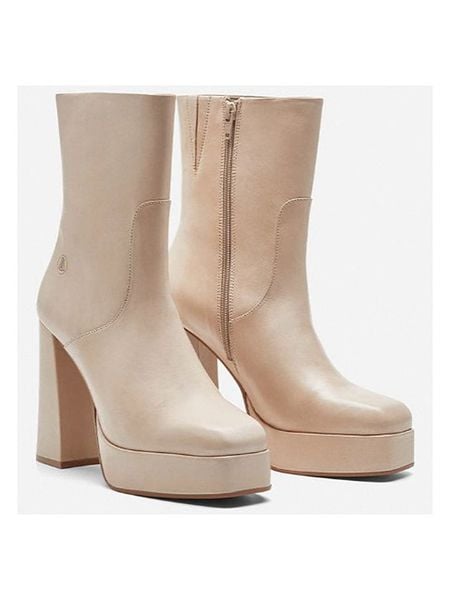 Herrlicher Skórzane botki "Roma" w kolorze beżowym rozmiar: 41. Brązowe botki damskie Herrlicher, z materiału, eleganckie, bez obcasa, bez zapięcia. Za 314.05 zł.