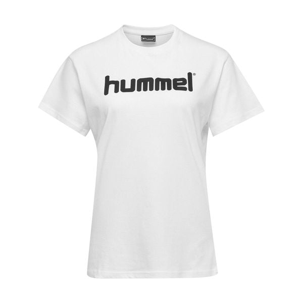 Koszulka sportowa z krótkim rękawem damska Hummel Cotton Logo. Brązowe bluzki sportowe damskie HUMMEL, s, bez wzorów, z bawełny, bez ramiączek. Za 106.00 zł.