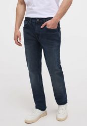 MUSTANG Orlando Slim Męskie Spodnie Jeansowe Denim Blue 1013321 5000 983. Niebieskie spodnie materiałowe męskie Mustang, bez wzorów, z denimu. Za 229.99 zł.