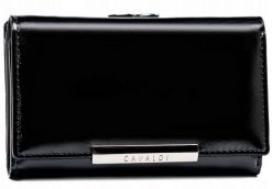 Portfel damski 4U Cavaldi PX23-21-BL czarny. Czarne portfele damskie 4U Cavaldi, bez wzorów, ze skóry. Za 51.99 zł.