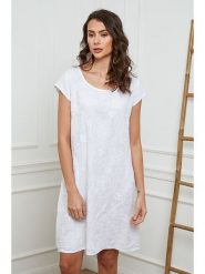 Fleur de Lin Lniana sukienka w kolorze białym rozmiar: XL. Białe sukienki damskie Fleur de Lin, na co dzień, xl, bez wzorów, ze lnu, bez kołnierzyka, bez ramiączek, midi, proste. Za 152.98 zł.
