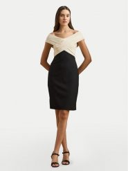 LAUREN RALPH LAUREN Sukienka koktajlowa 253963476001 Czarny Slim Fit. Czarne sukienki damskie Lauren Ralph Lauren, bez wzorów, z syntetyku, wizytowe, bez kołnierzyka, bez ramiączek. Za 909.99 zł.