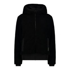 Kurtka polarowa z stałym kapturem dla kobiet CMP Teddy. Czarne kurtki damskie CMP, l, bez wzorów, z polaru. Za 519.99 zł.