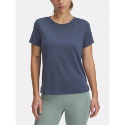 Koszulka Damska Sportowa Under Armour Launch Shortsleeve. Szare bluzki sportowe damskie Under Armour, bez kołnierzyka, bez ramiączek. Za 109.99 zł.