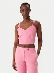 Rinascimento Top CFC0127891003 Różowy Slim Fit. Czerwone topy damskie RINASCIMENTO, s, bez wzorów, z syntetyku, bez kołnierzyka. Za 399.99 zł.