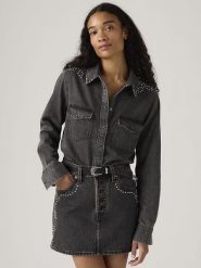 Levi's Koszula dżinsowa w kolorze antracytowym rozmiar: L. Szare koszule damskie Levi's, l, bez wzorów, z bawełny, bez kołnierzyka, bez ramiączek. Za 184.95 zł.