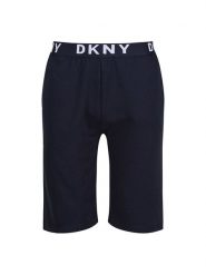DKNY Szorty dresowe w kolorze granatowym rozmiar: L. Niebieskie szorty męskie DKNY, z bawełny, bez kołnierzyka. Za 81.95 zł.