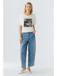 Oui Koszulka w kolorze białym rozmiar: 36. Białe bluzki damskie Oui, bez wzorów, z bawełny, bez kołnierzyka. Za 162.49 zł.