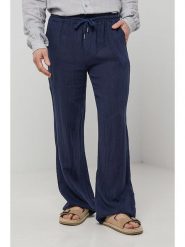 Rodier Lin Lniane spodnie w kolorze granatowym rozmiar: XL/XXL. Niebieskie spodnie materiałowe męskie Rodier Lin, bez wzorów, ze lnu. Za 140.53 zł.