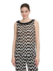 BETTY & CO Top w kolorze kremowo-czarnym rozmiar: M. Czarne topy damskie Betty & Co., m, bez wzorów, bez kołnierzyka. Za 77.95 zł.