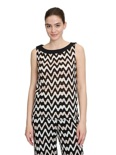 BETTY & CO Top w kolorze kremowo-czarnym rozmiar: M. Czarne topy damskie Betty & Co., m, bez wzorów, bez kołnierzyka. Za 77.95 zł.