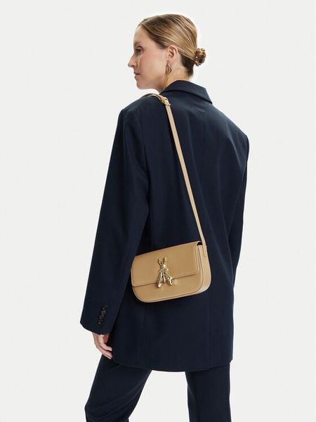 Patrizia Pepe Torebka 8B0231 L061 Beżowy. Brązowe listonoszki damskie Patrizia Pepe, bez wzorów, ze skóry, bez dodatków. Za 669.99 zł.