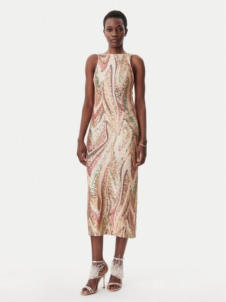 LOLA CASADEMUNT Sukienka koktajlowa MS2516006 Kolorowy Regular Fit. Sukienki damskie lola casademunt, s, bez wzorów, z syntetyku, wizytowe, bez kołnierzyka, bez ramiączek. Za 749.99 zł.