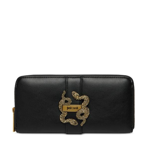 Portfel Just Cavalli. Czarne portfele damskie Just Cavalli, bez wzorów. Za 409.99 zł.