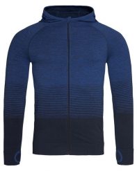 Bluza Sportowy z Kapturem, Nylonowa, Granatowa, Raglanowe Rękawy, Gradient. Niebieskie bluzy sportowe męskie Stedman, bez wzorów, z materiału, sportowe, bez kołnierzyka, bez ramiączek. Za 157.00 zł.