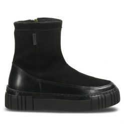 Botki Gant. Czarne botki damskie Gant, bez obcasa, na płaskiej podeszwie, bez zapięcia. Za 539.99 zł.