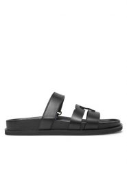 Tory Burch Klapki Ines Sport Slide 161636 Czarny. Czarne klapki damskie Tory Burch, bez wzorów, ze skóry, bez obcasa. Za 1,619.00 zł.