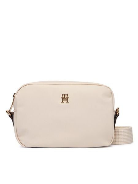 Tommy Hilfiger Torebka Popette Camera Bag AW0AW17704 Beżowy. Brązowe listonoszki damskie Tommy Hilfiger, bez wzorów, ze skóry, bez dodatków. Za 329.99 zł.