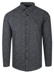 Elegancka Koszula o Taliowanym Kroju - Victorio - Drobny Wzór, Czarna. Czarne koszule męskie Victorio, uniwersalny, bez wzorów, z bawełny, bez kołnierzyka, bez ramiączek. Za 195.00 zł.