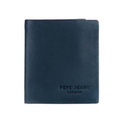 Skórzany portfel w kolorze granatowym - (S)8,5 x (W)10,5 x (G)1 cm. Niebieskie portfele męskie Pepe Jeans Accessories, bez wzorów, z materiału. W wyprzedaży za 109.95 zł.