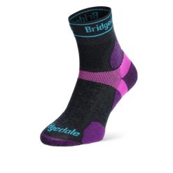 Skarpety do biegania Bridgedale UL T2 MERINO 3/4 LD. Fioletowe skarpetki damskie Bridgedale, bez wzorów. Za 87.99 zł.