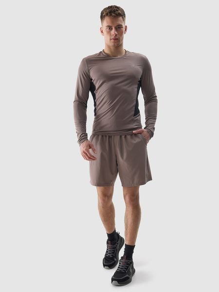 4F Spodenki treningowe z materiału z recyklingu męskie - brązowe 3XL. Brązowe szorty sportowe męskie 4f, l, z dzianiny, na fitness i siłownię. W wyprzedaży za 49.99 zł.