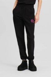 KARL LAGERFELD Czarne spodnie dresowe damskie Ikonik 2.0 Jelly. Czarne spodnie dresowe damskie Karl Lagerfeld, xs, bez wzorów, z dresówki. W wyprzedaży za 539.99 zł.