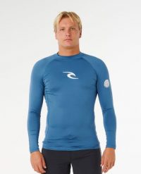 Męska koszulka z długim rękawem z lycry WAVES. Niebieskie koszulki męskie z długim rękawem Rip Curl, l, z elastanu. Za 149.99 zł.