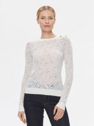 Guess Sweter W4RR28 Z3C90 Biały Slim Fit. Białe swetry klasyczne damskie Guess, l, z syntetyku, bez kołnierzyka. Za 599.99 zł.