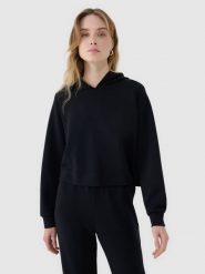 4F Bluza dresowa nierozpinana z modalem damska - czarna XS. Czarne bluzy sportowe damskie 4f, xs, z dresówki. W wyprzedaży za 129.99 zł.