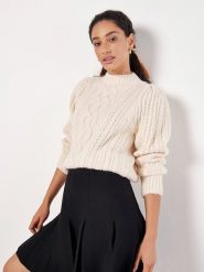 Apricot Sweter w kolorze kremowym rozmiar: S. Brązowe golfy damskie Apricot, s, bez wzorów, ze splotem, bez ramiączek. Za 127.65 zł.
