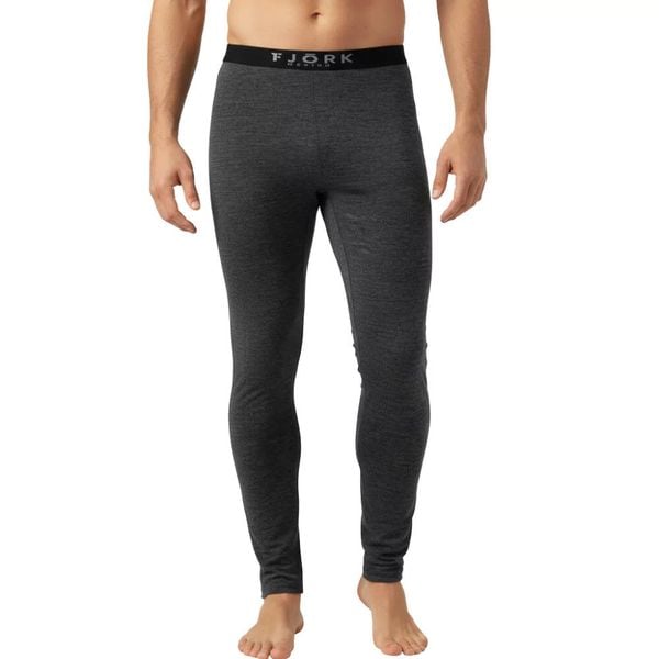 Męskie legginsy termoaktywne ze 100% wełny merynosów - Finn 210. Szare bielizna termoaktywna męska FJORK MERINO, m, bez wzorów, z materiału. Za 479.00 zł.