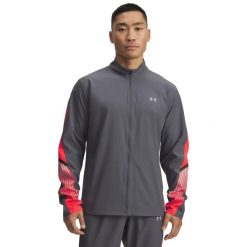 Kurtka z dresu Under Armour Velociti Storm. Szare kurtki męskie Under Armour, l, bez wzorów, z dresówki, sportowe, bez kaptura. Za 286.00 zł.