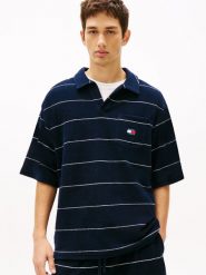 Tommy Jeans koszulka polo Mężczyźni niebieski, XXL. Niebieskie koszulki polo męskie Tommy Jeans, m, bez wzorów, z jeansu, bez ramiączek. Za 279.95 zł.