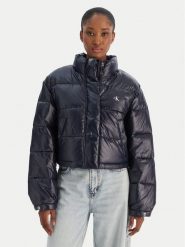 Calvin Klein Jeans Kurtka zimowa Shine Crop LV047D504G Granatowy Regular Fit. Niebieskie kurtki damskie Calvin Klein Jeans, na zimę, m, bez wzorów, z jeansu, bez kaptura. Za 659.99 zł.