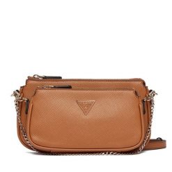 Torebka Guess. Brązowe listonoszki damskie Guess, z aplikacjami, bez dodatków. Za 549.99 zł.