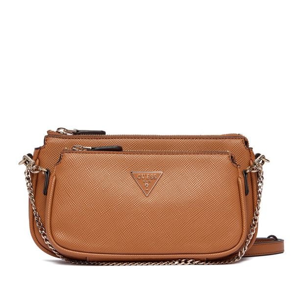 Torebka Guess. Brązowe listonoszki damskie Guess, z aplikacjami, bez dodatków. Za 299.99 zł.