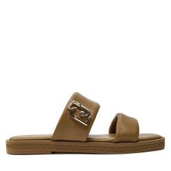 Klapki Liu Jo. Brązowe klapki damskie Liu Jo, bez wzorów, bez obcasa. Za 379.99 zł.