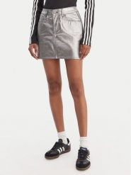Adidas Spódnica mini 3-Stripes KD2899 Srebrny Regular Fit. Szare spódniczki damskie Adidas, bez wzorów, z bawełny, mini. Za 279.99 zł.